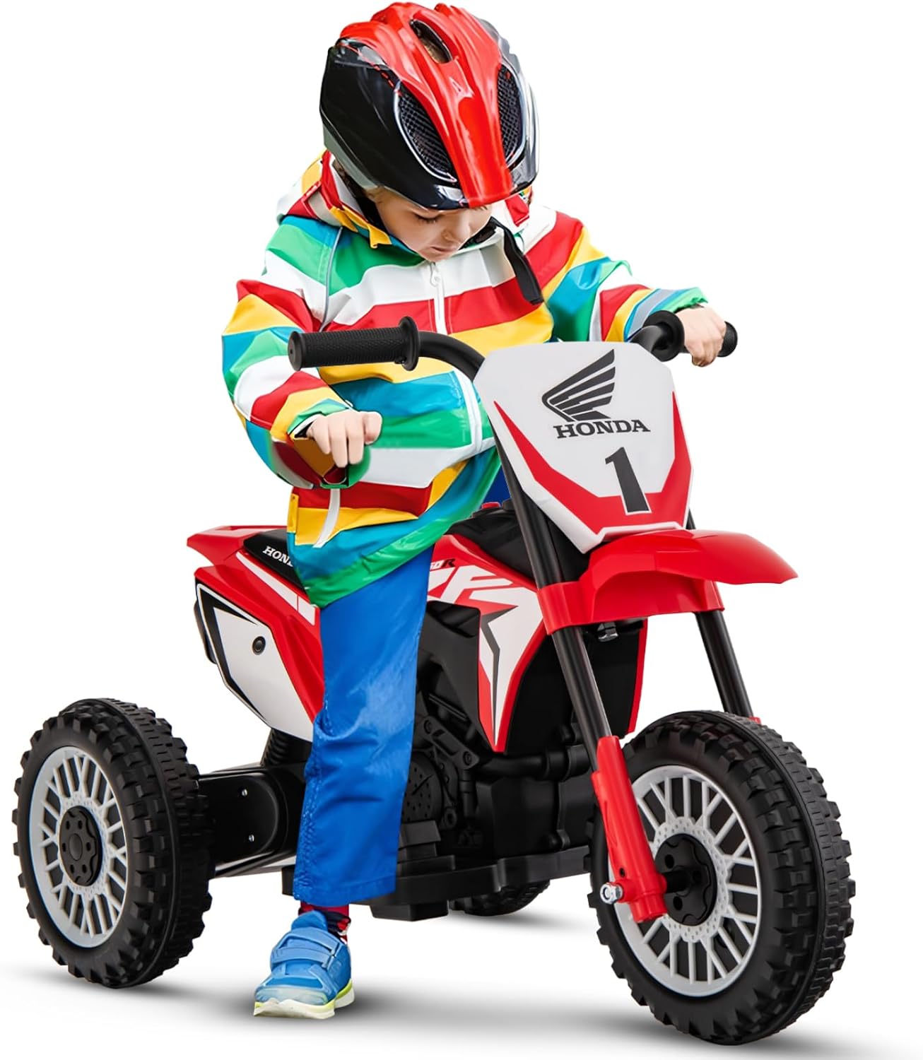Honda Licensed Kids Ride On Motorbike with Horn Anti-slip Handlebars