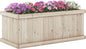 Wooden Garden Planter, Heavy Duty Rectangular Trough Box