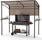 Outdoor BBQ Shelter with Serving Shelf and Storage Hooks (239 x 108cm)