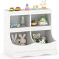 Kids Bookcase, Wooden Toy Storage Unit with Shelves and Compartments