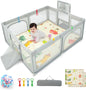 Toddler Mesh Play Pen with Mat, Pull Rings