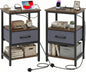 Nightstand Bedside Table with Charging Station and Drawer
