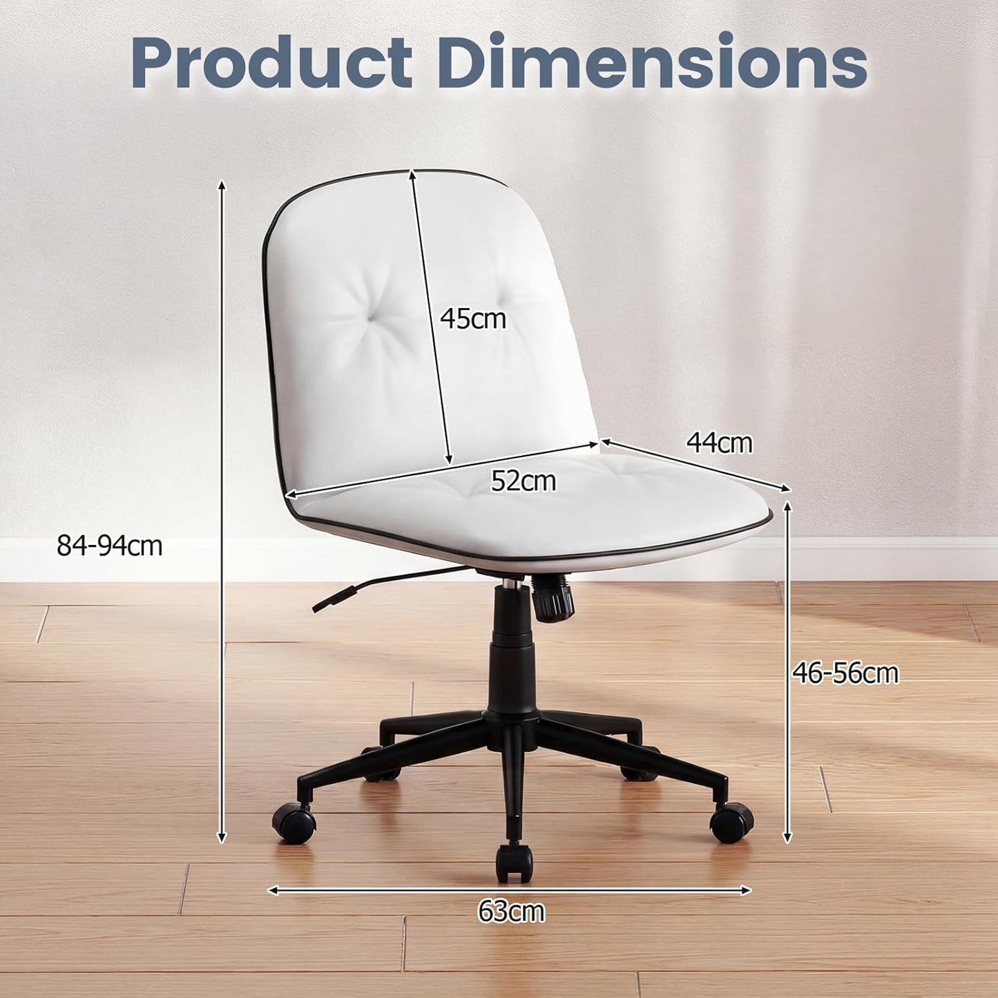 Home Office Office Chair, PU Leather Desk Chair with Rocking Function