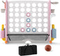 Jumbo 4-in-a Row Game Set with Basketball Hoop and 42 Rings