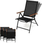 Folding Garden Chairs Set of 2/4, Outdoor Dining Chairs with Adjustable Backrest