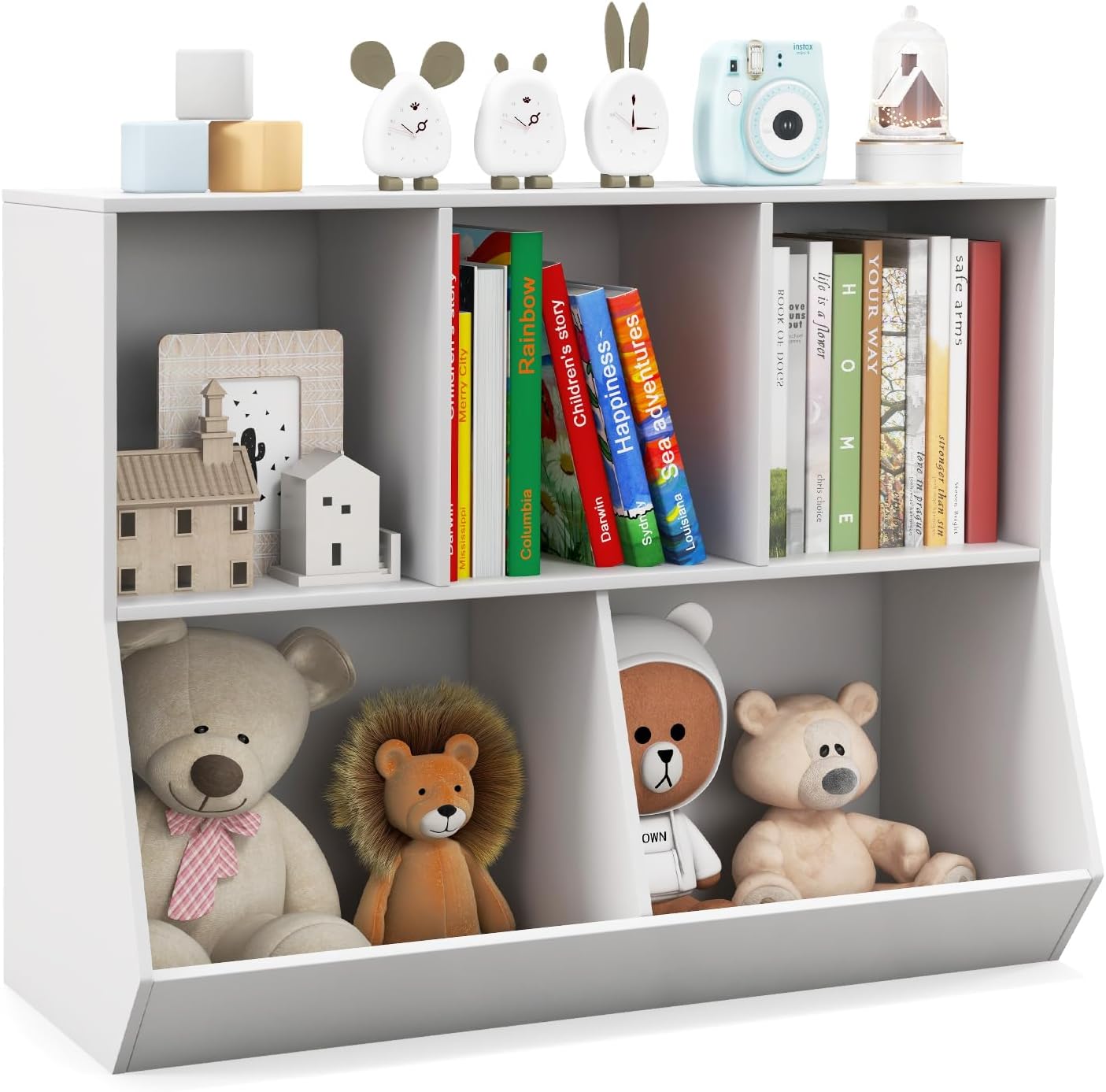 5-Cube Kids Toy Storage Organizer with Anti-Tipping Kits