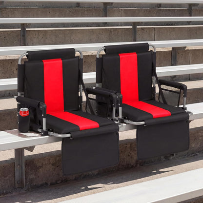 Foldable Stadium Seat, Padded Camping Chair with Back Support