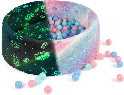 Glow in the Dark Round Ball Pool with 200 Colorful Ocean Balls