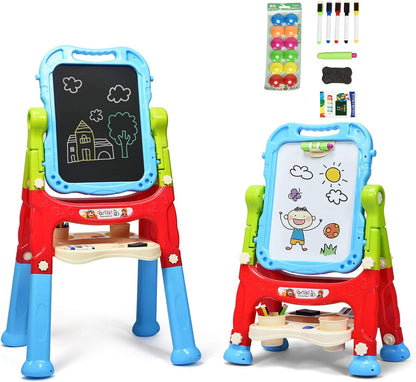 Kid's Double Sided Boards Easel Magnetic Painting Art