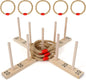 Ring Toss Game for Kids & Adults, Wooden Quoits Games Set