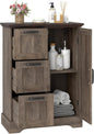Farmhouse Floor Cabinet with Barn Door, Freestanding Bathroom Storage Organizer