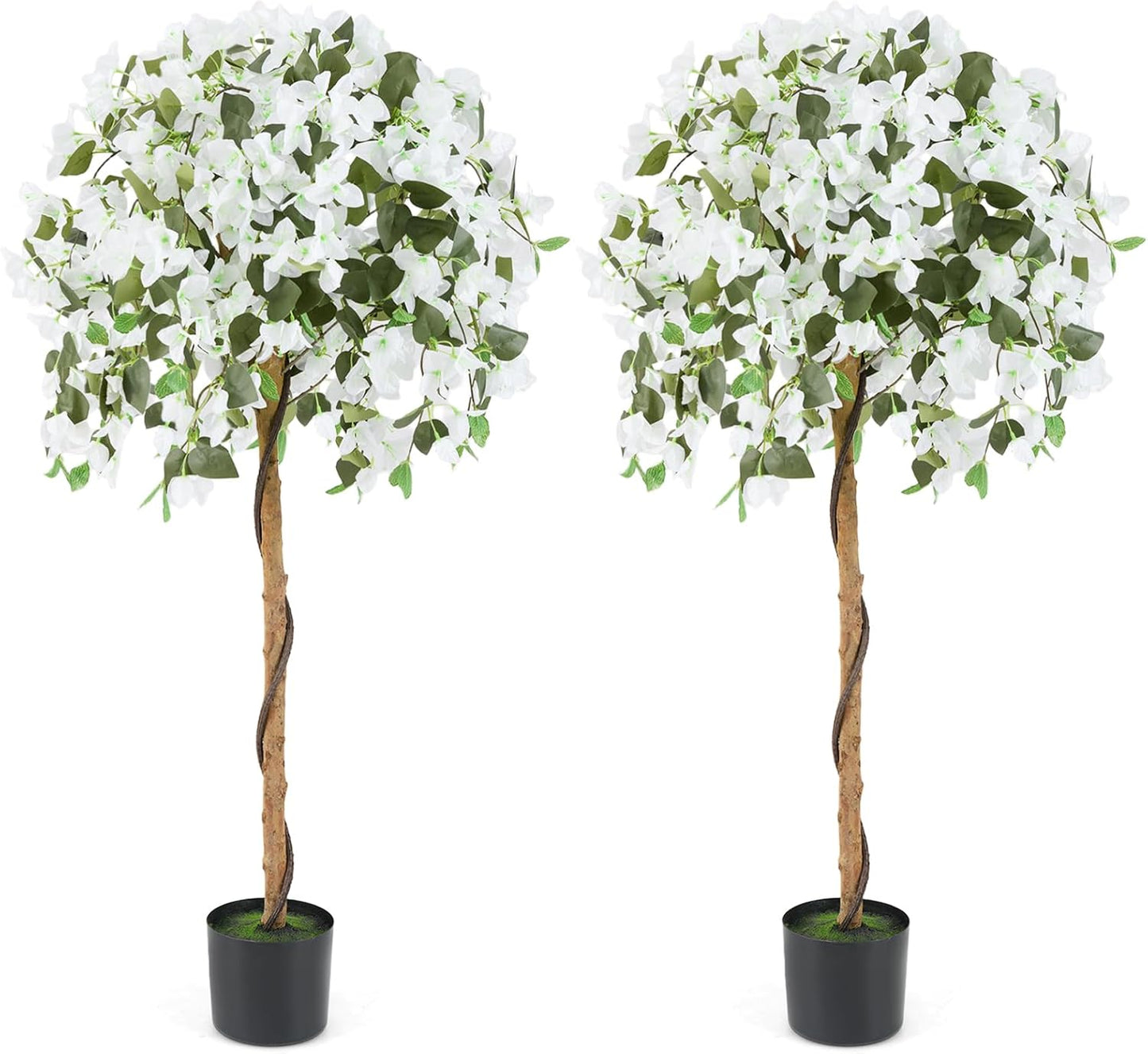 130cm Artificial Azalea Tree with 576 Flowers 288 Leaves and Wood Trunk