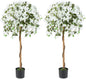 130cm Artificial Azalea Tree with 576 Flowers 288 Leaves and Wood Trunk