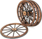 GiantexUK 2 PCS 76CM Wagon Wheels, Decorative Wooden Wheel with Metal Rim