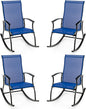 2 Pieces Outdoor Rocking Chairs with Breathable Backrest