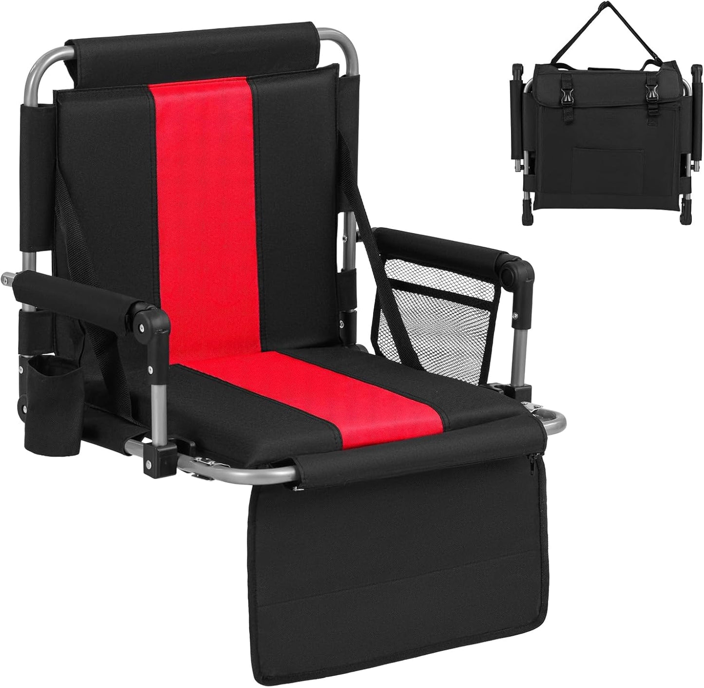 Foldable Stadium Seat, Padded Camping Chair with Back Support
