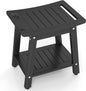 HIPS Slatted Spa Bath Stool Seat with Storage Shelf
