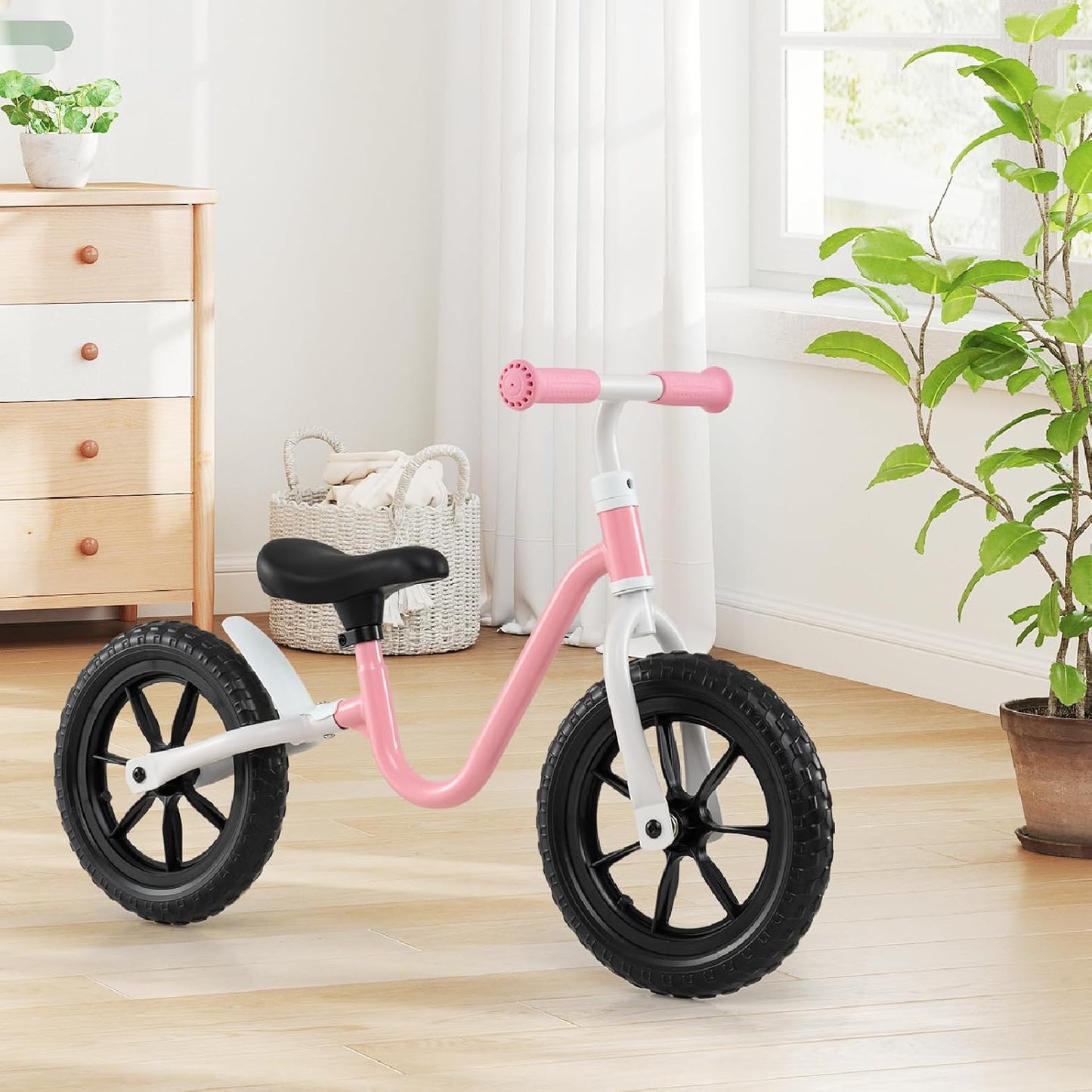 12 Inch Balance Bike No Pedal Training Bicycle with Adjustable Handle and Seat