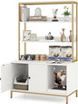 Hidden Cats Washroom Furniture with 3-tier Storage Shelves