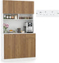 6 Door Buffet Pantry Storage Cabinet with Outlets