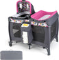 5 in 1 Travel Cot, Portable Baby Crib Bassinet with Rocking Bassinet & Diaper Changing Table