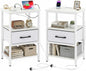 Nightstand Bedside Table with Charging Station and Drawer