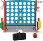 Jumbo 4-in-a Row Game Set with Basketball Hoop and 42 Rings