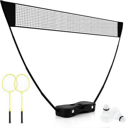 All-In-One Portable Badminton Net Set with Storage Base