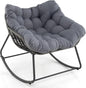 Oversized Patio Wicker Egg Chair with Thick and Removable Cushion