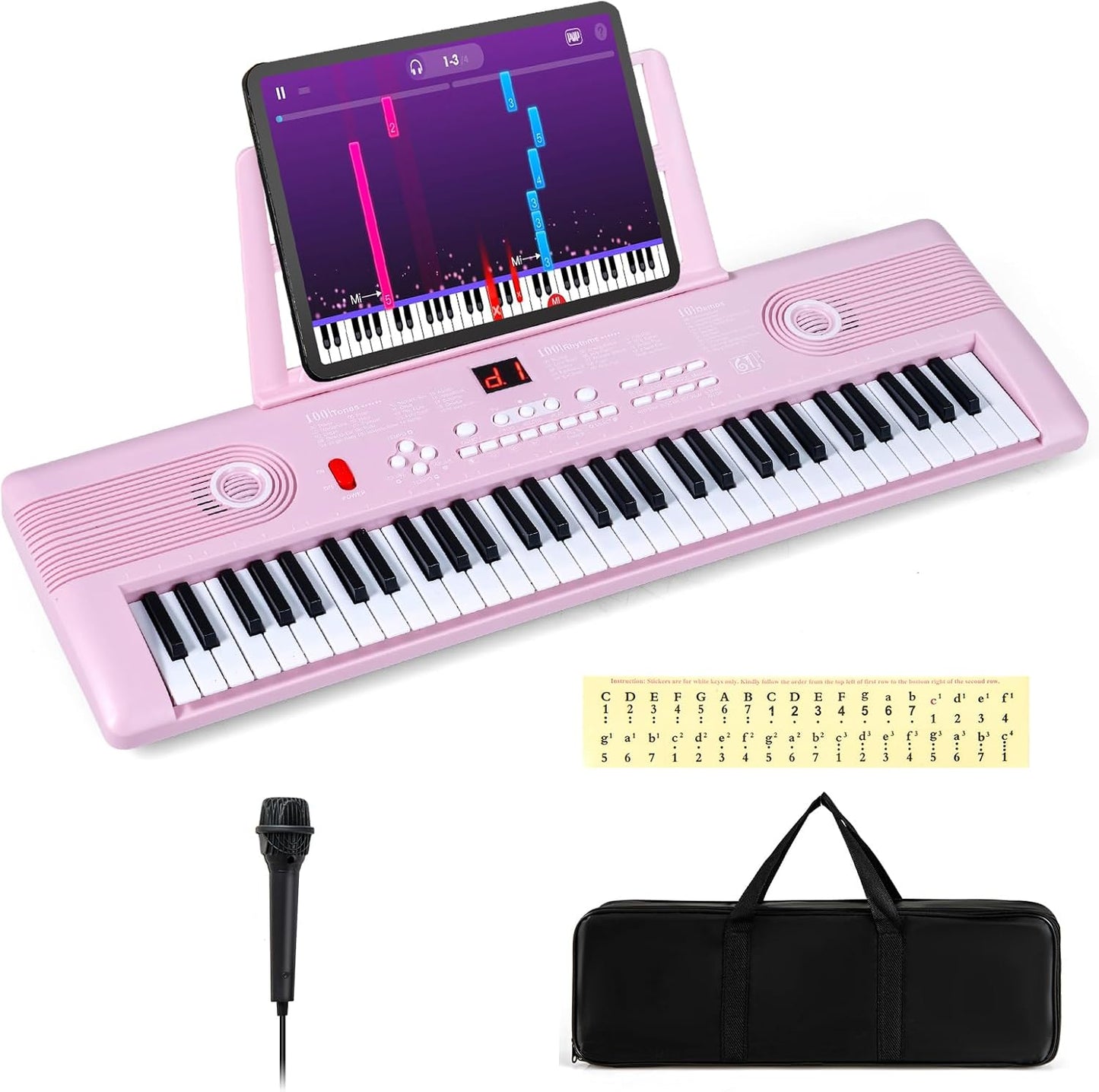 61 Key Keyboard Piano with Microphone for Beginners Kids Adults