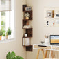 5-Tier Corner Shelf Wall Mount Floating Corner Bookshelf Corner Ladder Shelf