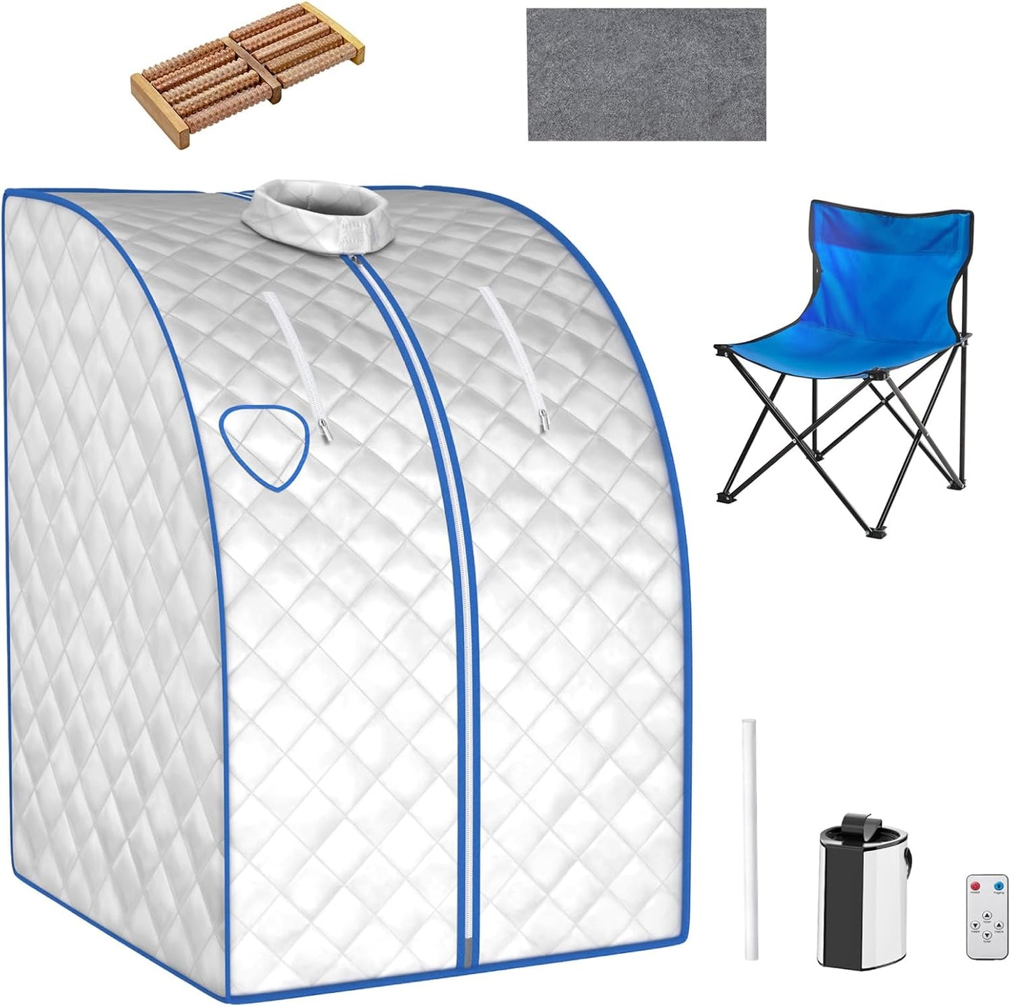 3L Portable Steam Sauna with 9-Level Temperature and Folding Chair