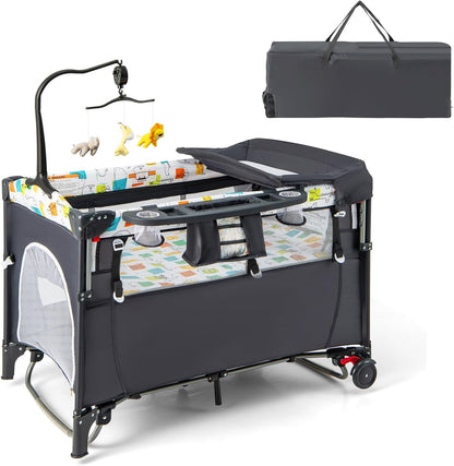 Foldable Baby Bedside Sleeper with Bassinet