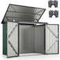 6 x 3 FT Garden Storage Shed, Galvanized Metal Trash Can Garden Shed with Top Flip Cover