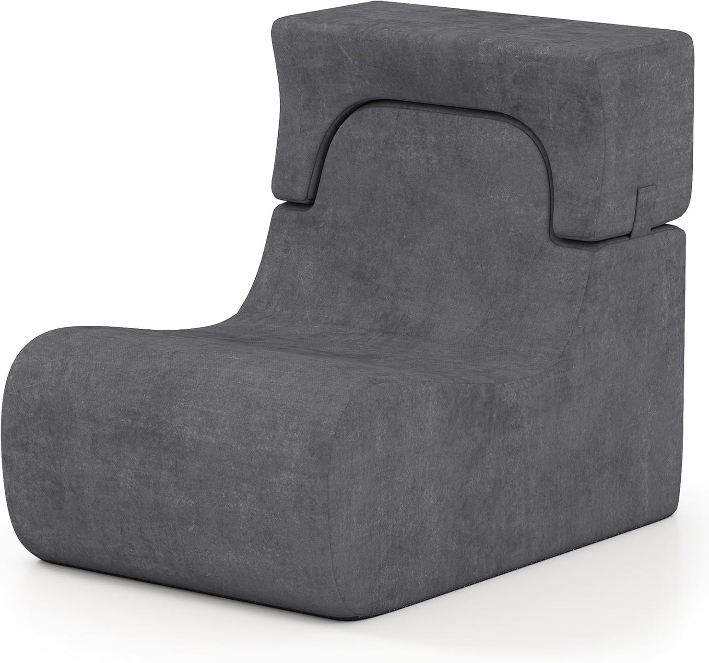 Lazy Sofa with Detachable Headrest and Washable Ice Velvet Cover