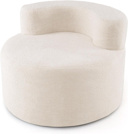 Bean Bag Chair with Soft Teddy Fleece and Curved Backrest