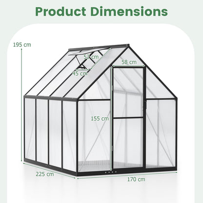 Polycarbonate Greenhouse Large Walk-in Aluminum Sunroom