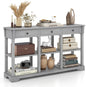 146cm Long Slim Entryway Sofa Table with 3 Drawers & Open Storage Shelves
