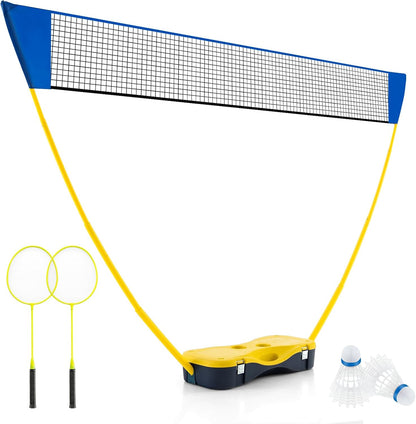 All-In-One Portable Badminton Net Set with Storage Base