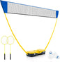 All-In-One Portable Badminton Net Set with Storage Base