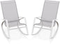 2 Pieces Outdoor Rocking Armchairs Relax Porch Rocker with Non-Slip Rubber Mats