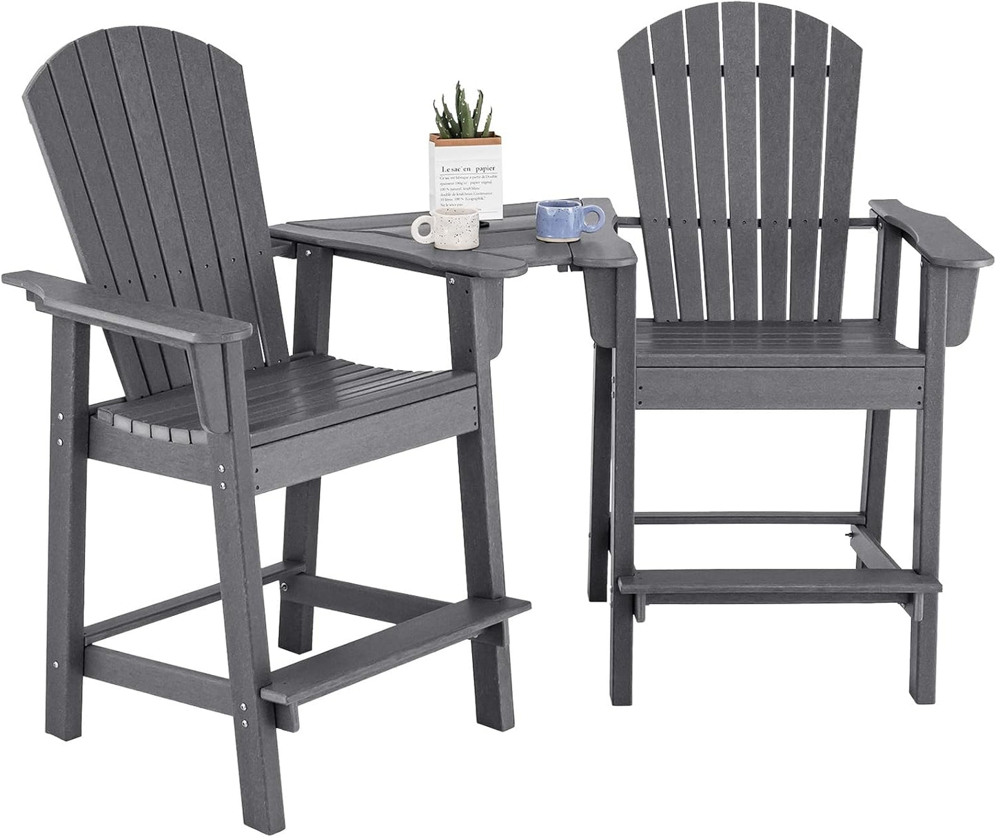 Adirondack Twin Chairs with Footrests & Table