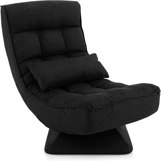 4-Position Adjustable Floor Chair with Swivel Base