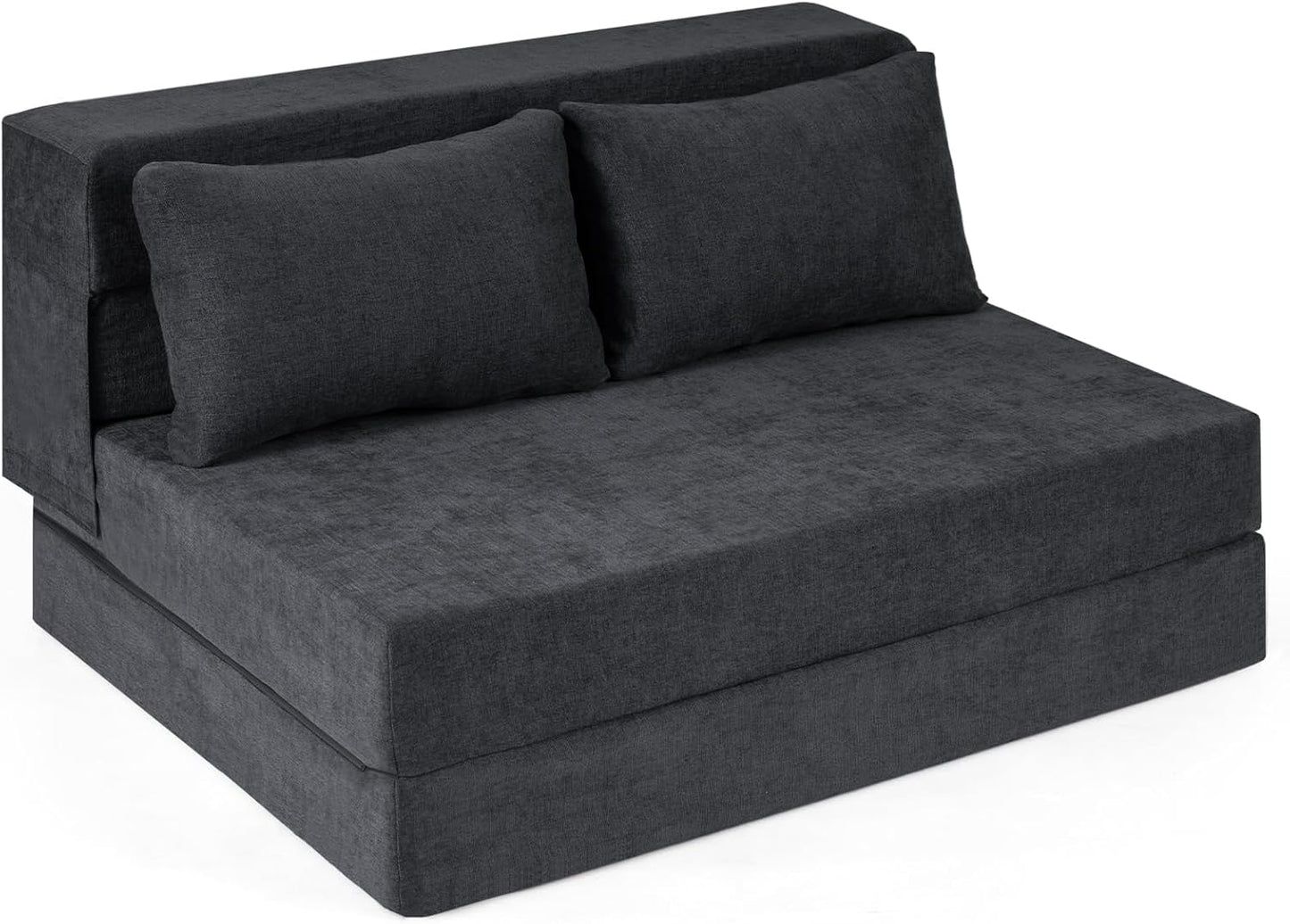 Folding Sofa Bed, 3-in-1 Convertible Sleeper Chair Futon Couch Bed with 2 Pillows