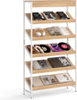 6 Tier Bookshelf, 161 cm Tall Freestanding Slant Display Shelf