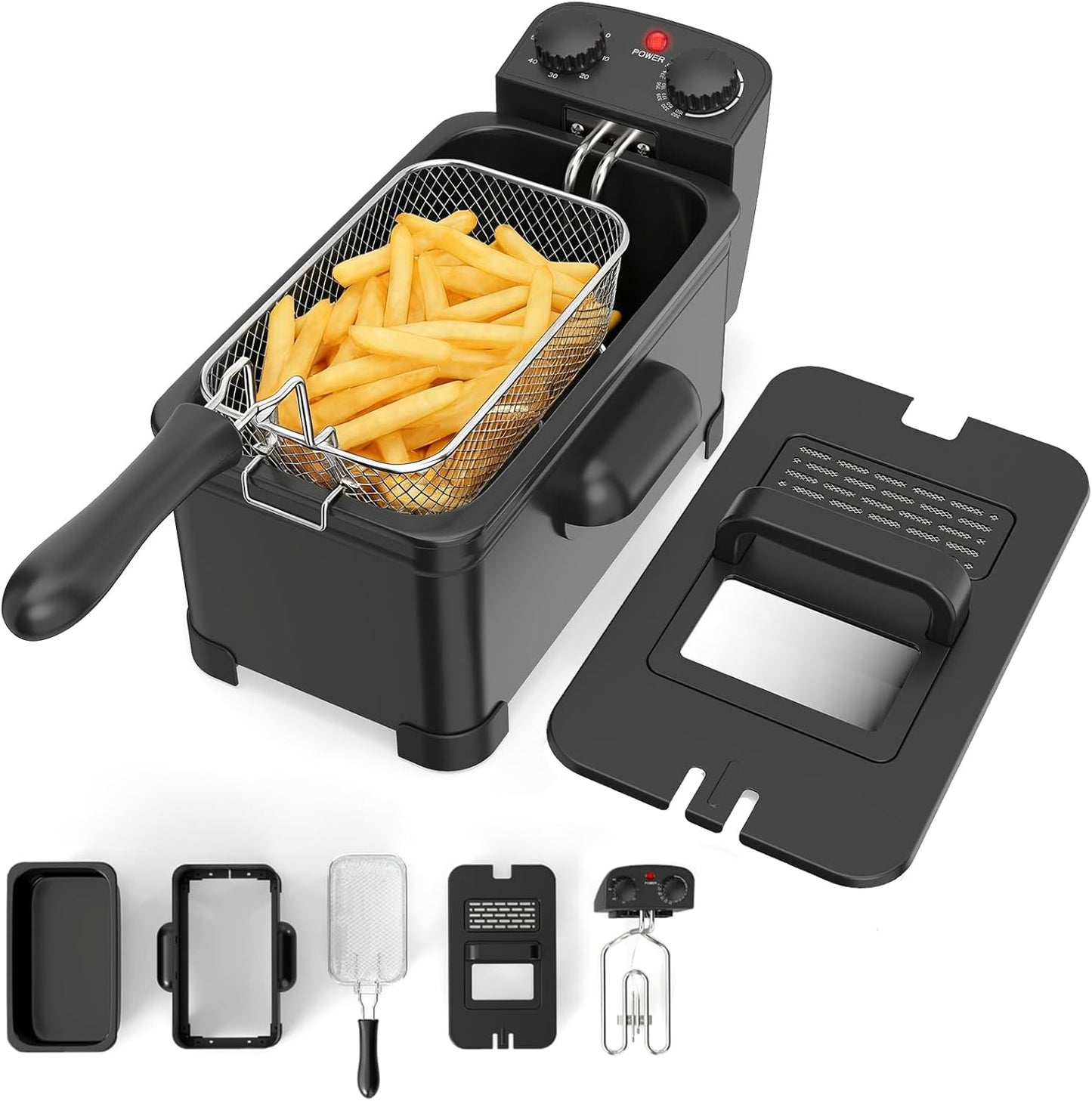 3L/5L Deep Fat Fryer, 2000W Electric Deep Fryer with 1/3 Removable Basket