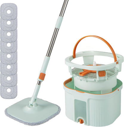 Spin Mop and Bucket Set Separation Dirty and Clean Water System