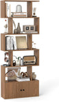 Industrial S-Shaped 5-tier Bookcase with Cabinet