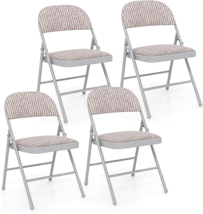 Set of 1/2/4 Folding Padded Party PVC Leather Stackable Chairs