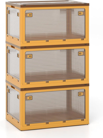 292 L Collapsible Storage Bins 3-Pack Stackable Storage Boxes with Lids